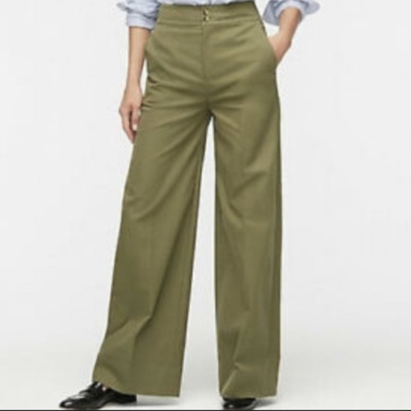 J.Crew Frankie Pants in Stretch Twill Laurel Green‎ Size 8 - Picture 8 of 8
